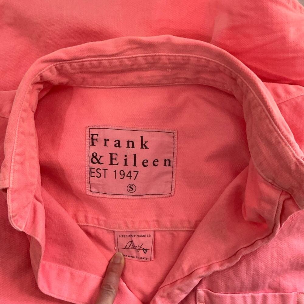 Frank & Eileen Mary Classic Shirtdress Famous Denim Neon Strawberry Size Small - Picture 9 of 13